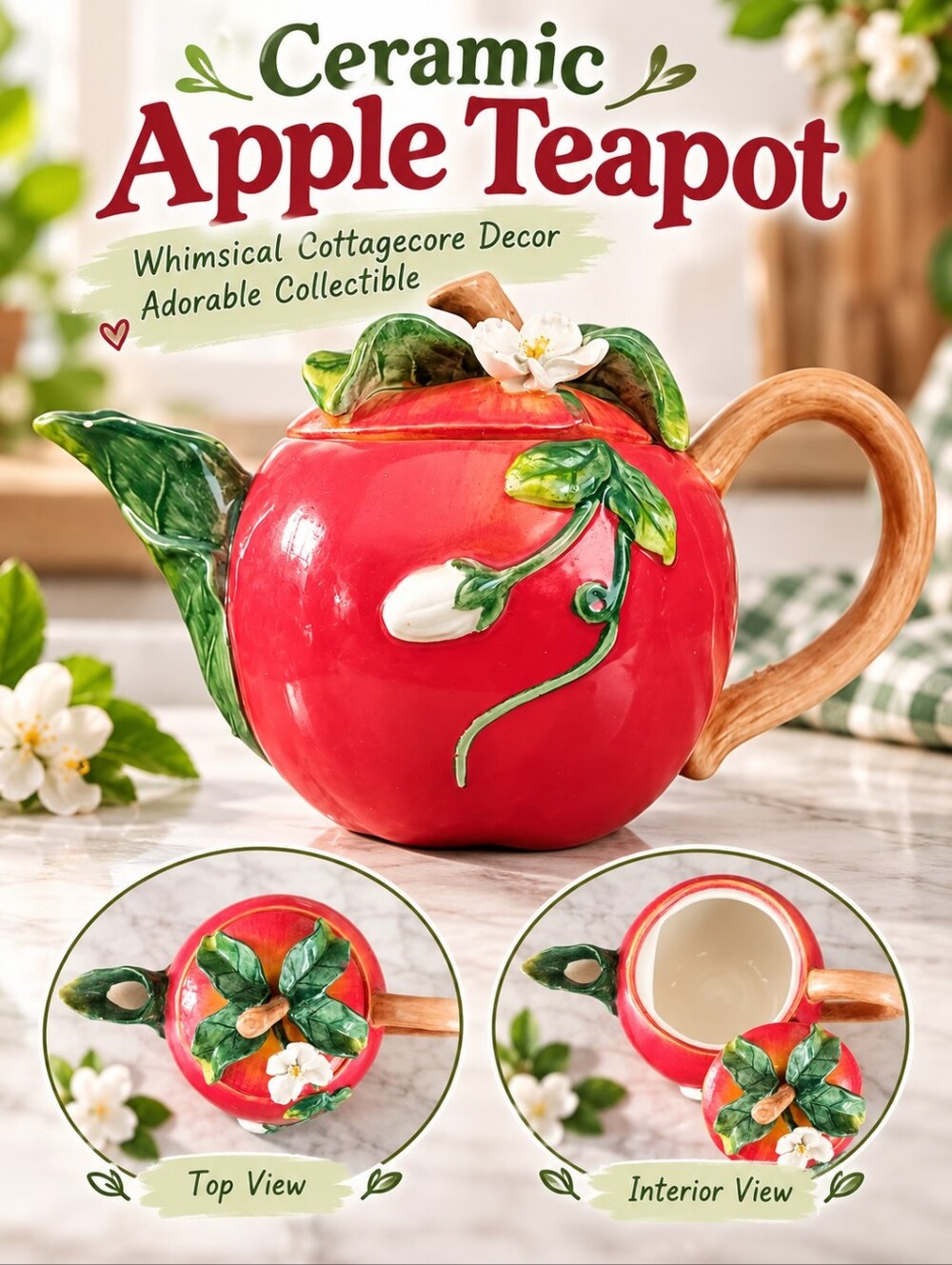 Ceramic Apple Teapot